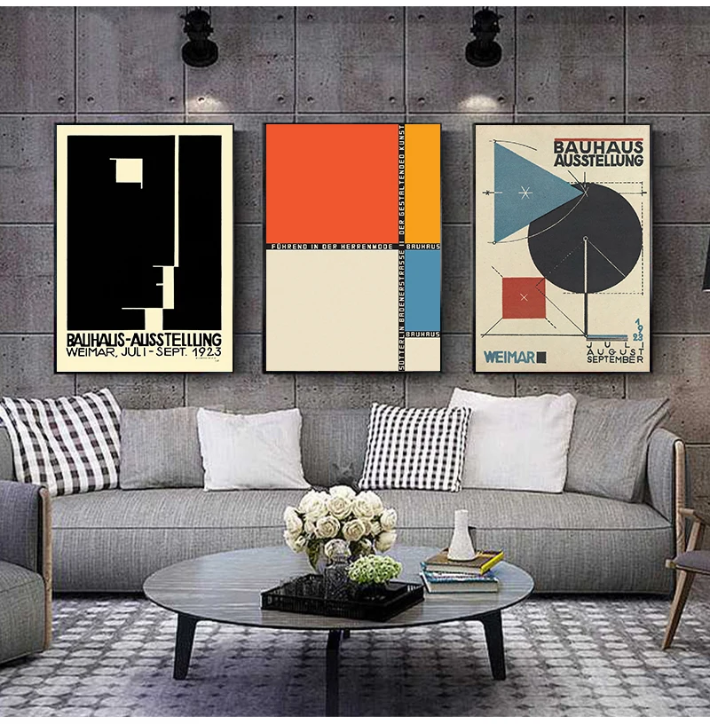 

Bauhaus Abstract Art Prints Modern Minimalist Poster Fuhrend In Der Herrenmode Art Canvas Painting Picture Home Wall Art Decor