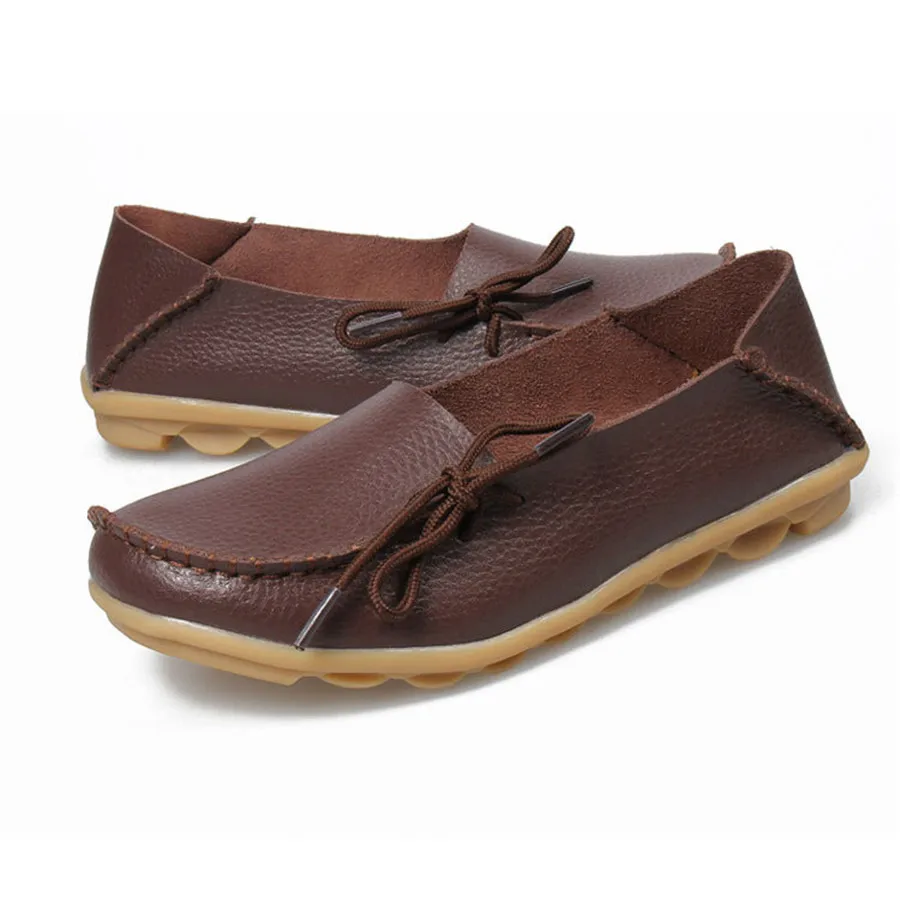 2017 casual leather breathable round head mother shoes anti-skid beef tendon bottom shallow mouth nurse | Обувь