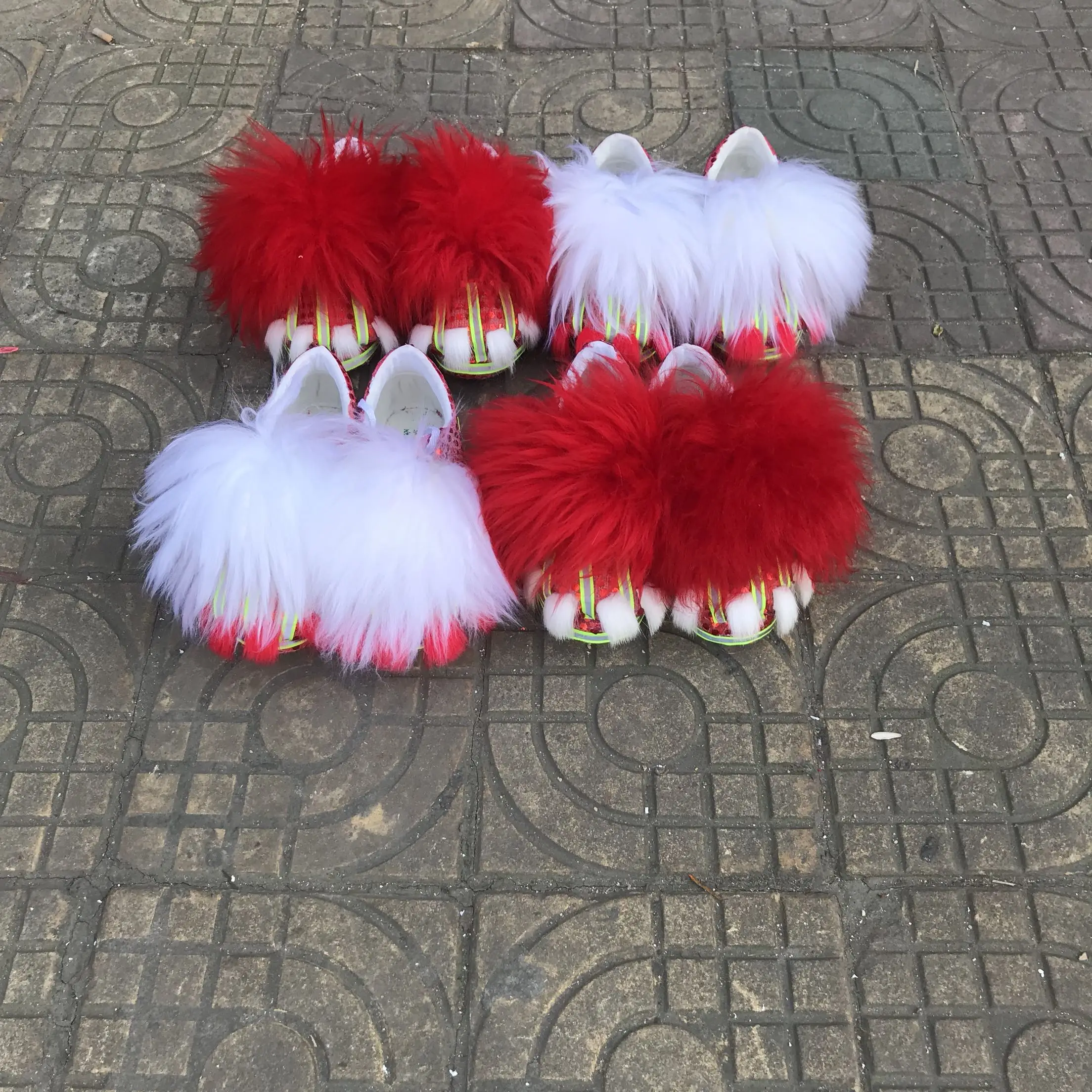 Шерстяная танцевальная обувь со львом Костюм талисмана из шерсти Китайская