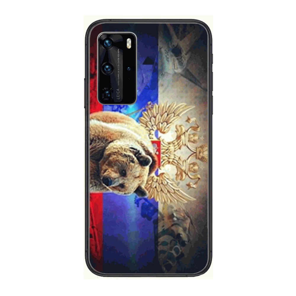 

Russia russian flag logo Phone Case For Huawei P 40 30 20 10 Lite Smart Z Pro Black Etui Coque Painting Hoesjes comic fashion