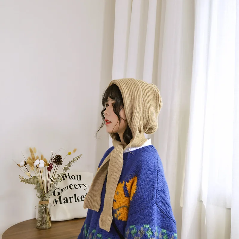 Wolf Grandmother Retro Knitted Wool Women's Casual Solid Color Thermal Earmuff Ushanka Bucket Hat Beanie Rotkappchen |