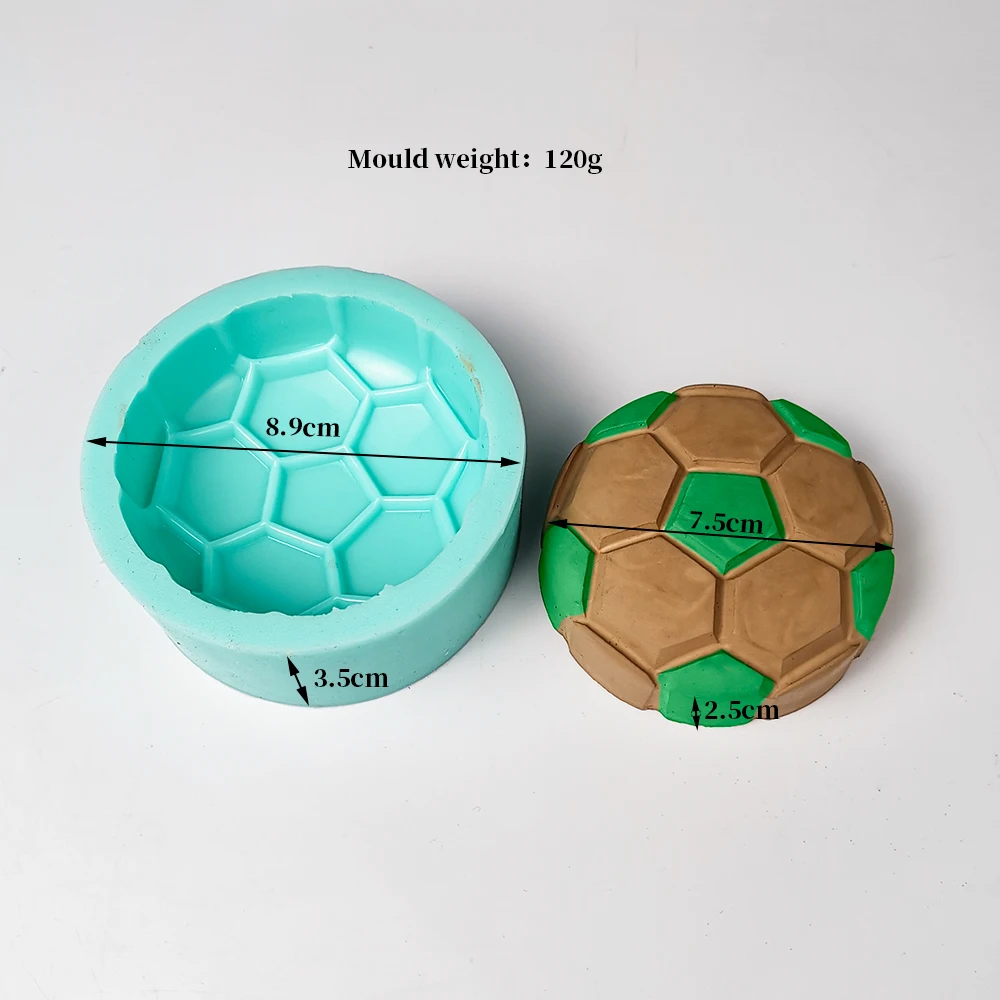 2D Футбол футбол шаровидным Форма лампы в форме свечи мыло силиконовые формы DIY