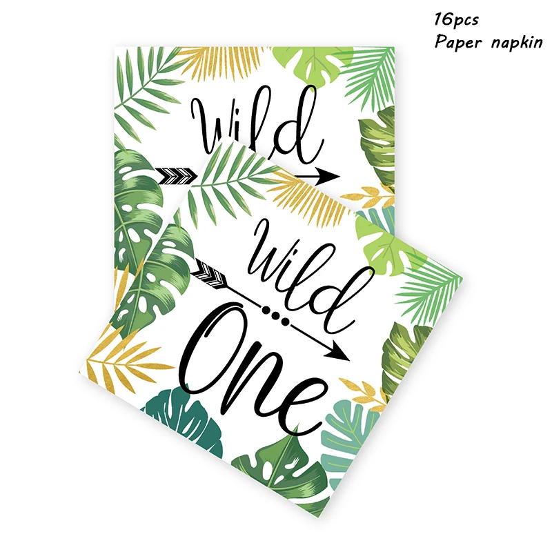 Вечерние одноразовые столовые приборы Wild ONE Birthday Jungle Декорации для сафари в