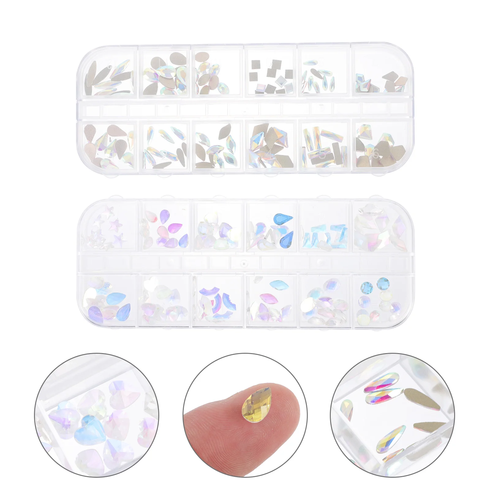 

2 Boxes of DIY Nail Art Decoration Artificial Fingernail Studs Nail Salon Supply