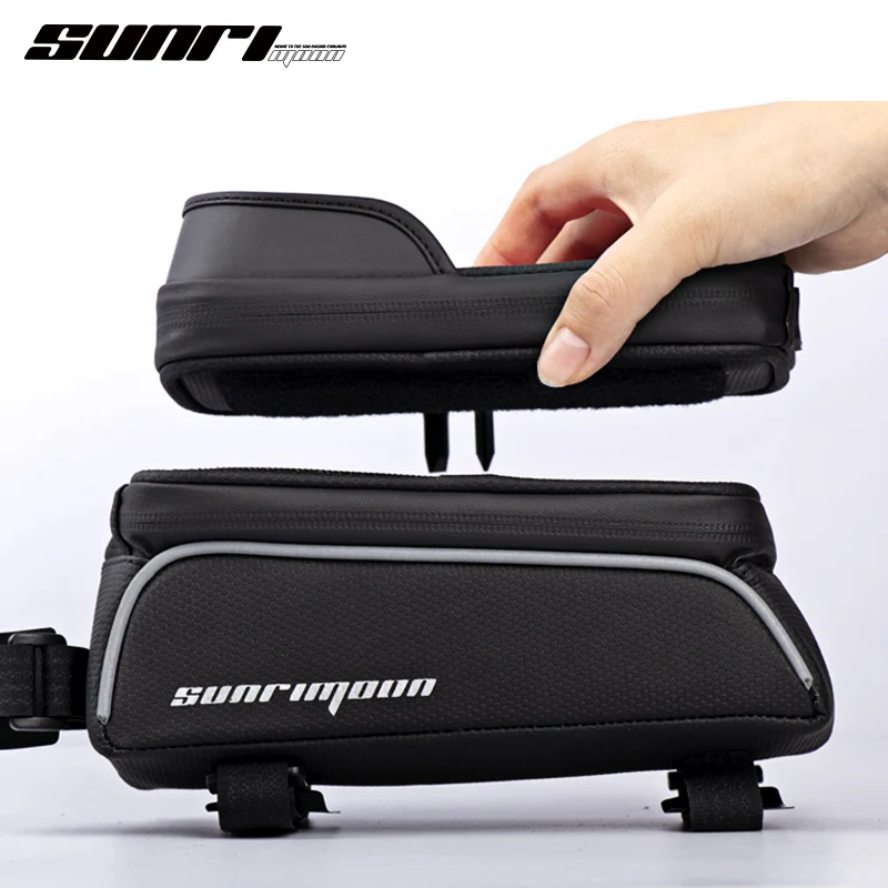 

SUNRI H014-1 Bike Bag Frame Front Top Tube Cycling Bag Waterproof 6.5in Phone Case Touchscreen Bag MTB Pack Bicycle Accessories