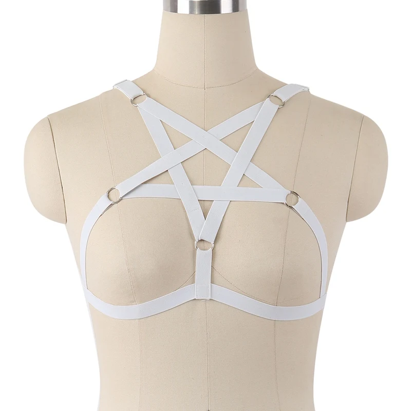 Пентаграмма портупея для тела белое свадебное бондажное белье открытый