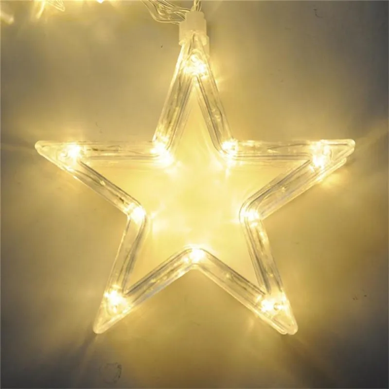СВЕТОДИОДНАЯ Гирлянда со звездами украшение для занавесок водонепроницаемая