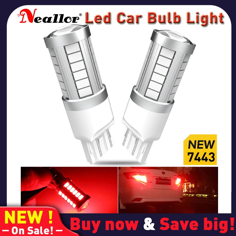 

2 шт. 1156 1157 7443 T20 светодиодный Поворотный Светильник для автомобиля 33 SMD 5630 5730 Автомобильный задний стоп-сигнал лампа заднего хода сигнальная ...