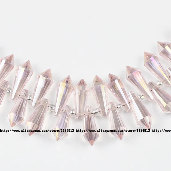 JS609 Pink JHNBY длинные конусные подвески в форме капли Австрийские хрустальные бусины 6*15 мм 50 шт стеклянные бусины для изготовления ювелирных изделий Аксессуары для браслетов - Цвет: JS609 Pink