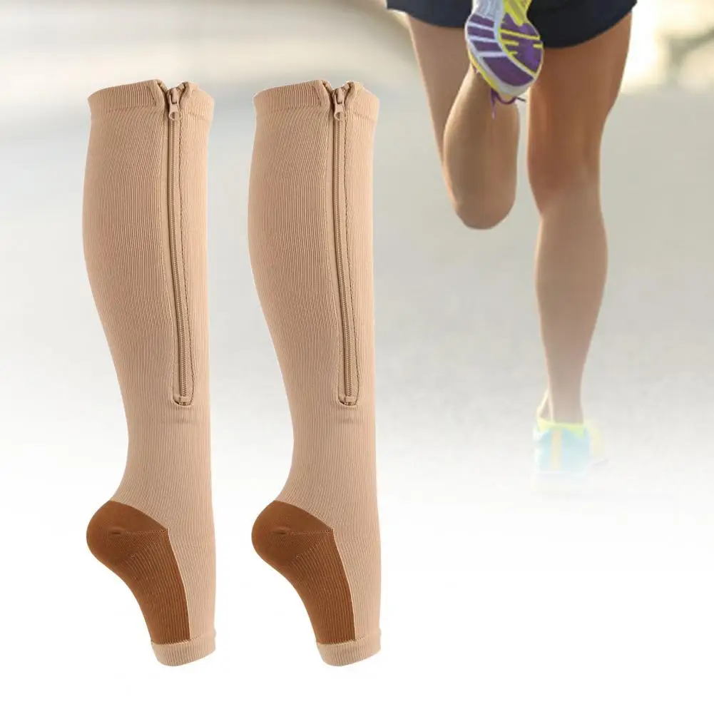 

Women Open Toe Zipper Compression Stockings Prevent Varicose Socks Leg Sleeves