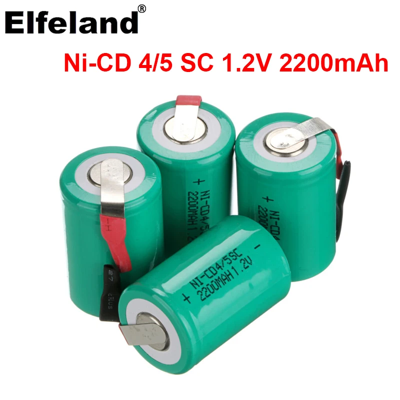 2200mAh 4/5 SC Ni-CD батарея 1 2 V Sub C батареи с вкладкой для электроинструментов