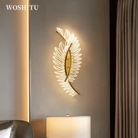 bedroom lighting led wall lights for home living room modern indoor wall decoration gold wings design shade sconce lamp fixture