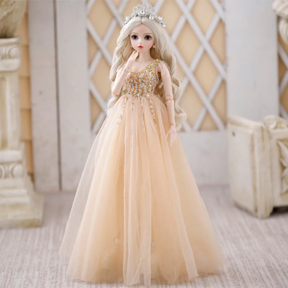 BJD кукла 1/3 шар соединенный тело с головным убором серьги платье цвета