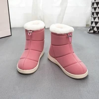 womens boots indoor warm concise pure color cotton shoes female ankle botas furry winter casual booties unisex