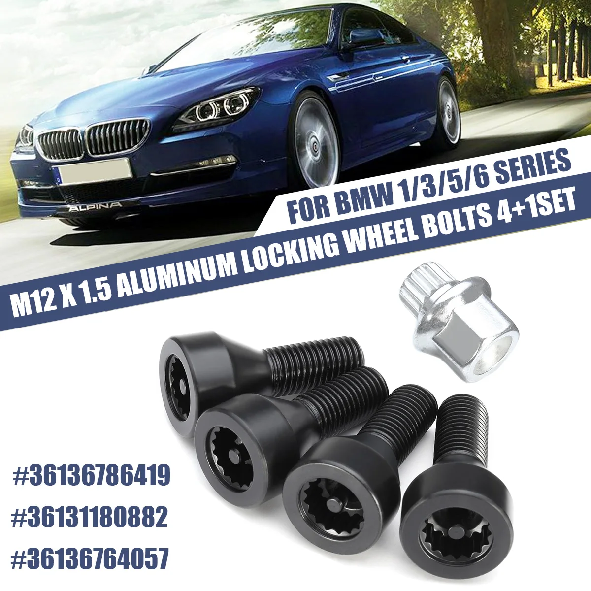 Комплект болтов с колесным замком M12 x 1 5 для BMW E32 E34 3 6 серии Mini #36136786419 #36131180882