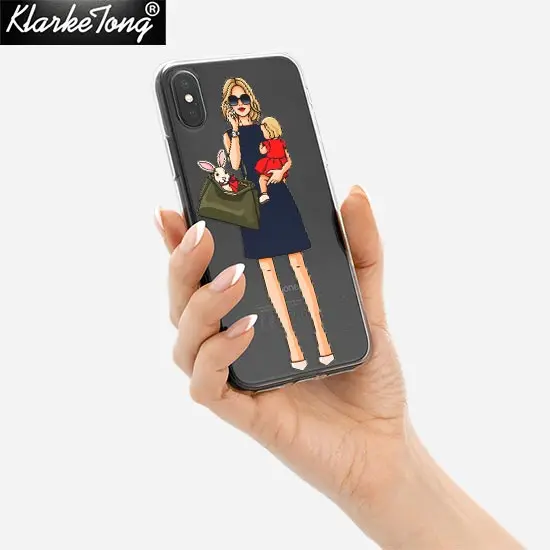 Милый модный женский чехол для iPhone 11 pro XS MAX XR 7 6s Plus 5s Mama Baby прозрачный силиконовый |