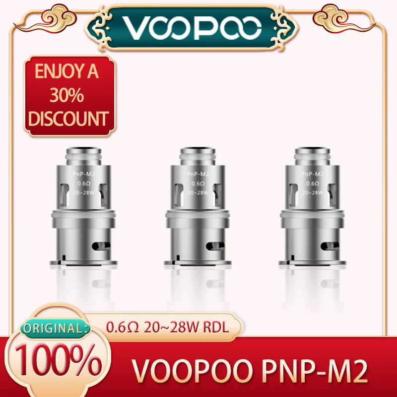 

Оригинальная катушка Voopoo PNP M2 5 шт. 20 ~ 28 Вт 0,6 Ом для DRAG Baby/S/X,VINCI/R/X,NAVI, найдите электронные сигареты Rrio, вейп