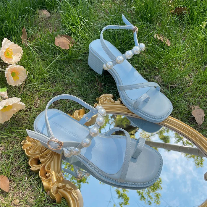 

Summer women sandals slippers Straps Women's Low Shoes High Heels Suit Female Beige Corrective Low-heeled Fashion Ne