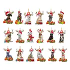 Новый год 2022 Рождественское украшение деревянные подвесные Подвески Собака Рождественская елка Рождественские украшения для дома Новый год