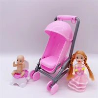 2020 original for barbies stroller assembly baby stroller trolley nursery furniture carts toys for barbies doll christmas