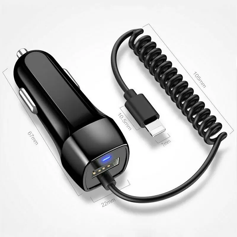 For iPhone 2A 5V/2A LED Travel Car Charger Adapter for iphone X 5 5S 5C 6 7 8 Plus for iPod iPad Mini Air / For Samsung For huawei For LG - Тип штекера: For iPhone 2A