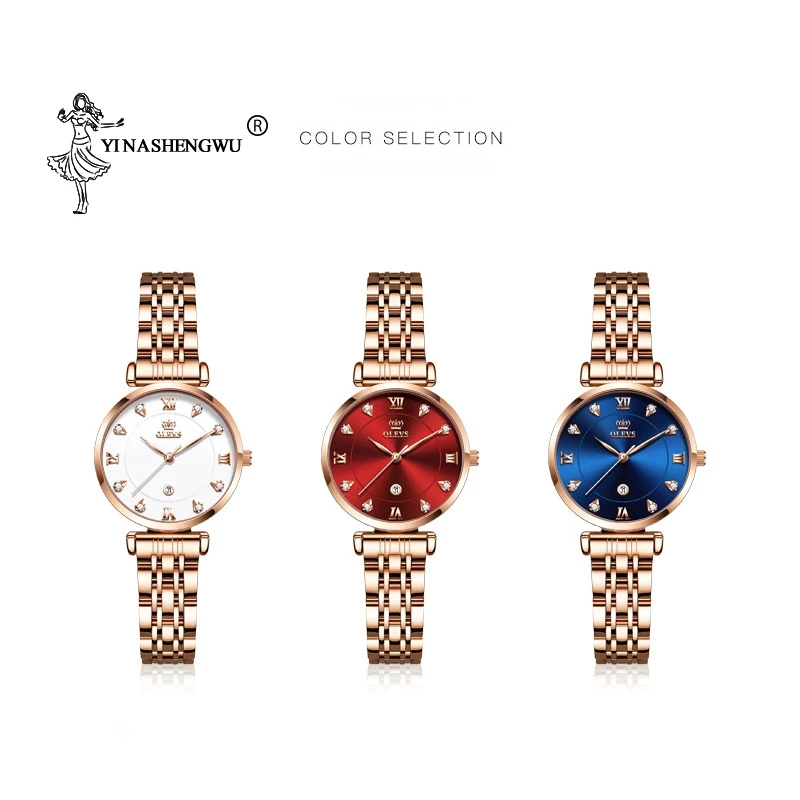 

Women's Watch Fashion Classic Rhinestone Watch Rose Gold Waterproof Ladies Quartz Watch Diamond Stainless Steel Strap Clock