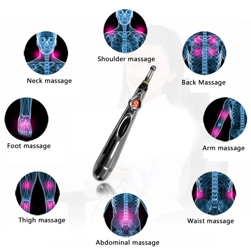 

Electric Acupuncture Pen Body Back neck Massager Meridian Energy Pen Relief Pain Magnet Therapy Heal Massage Pen Health Care