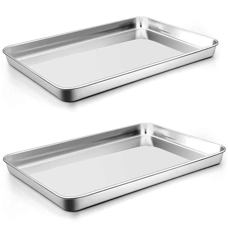 

Baking Cookie Sheet Set of 2, Stainless Steel Baking Sheets Pan Oven Tray, 16X12X1Inch, Mirror Finished & Easy Clean