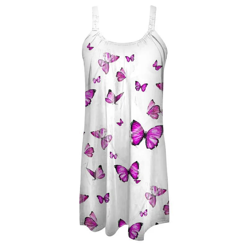 

Summer Beach Dresses Sweet Cute Cartoon Print Women Dress Plus Size Sleeveless Loose Casual A-line Dress Women Sundress Vestidos