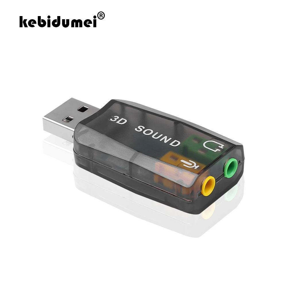 Kebidumei 2020 USB звуковая карта аудио 5 1 Внешняя адаптер микрофон динамик Интерфейс для