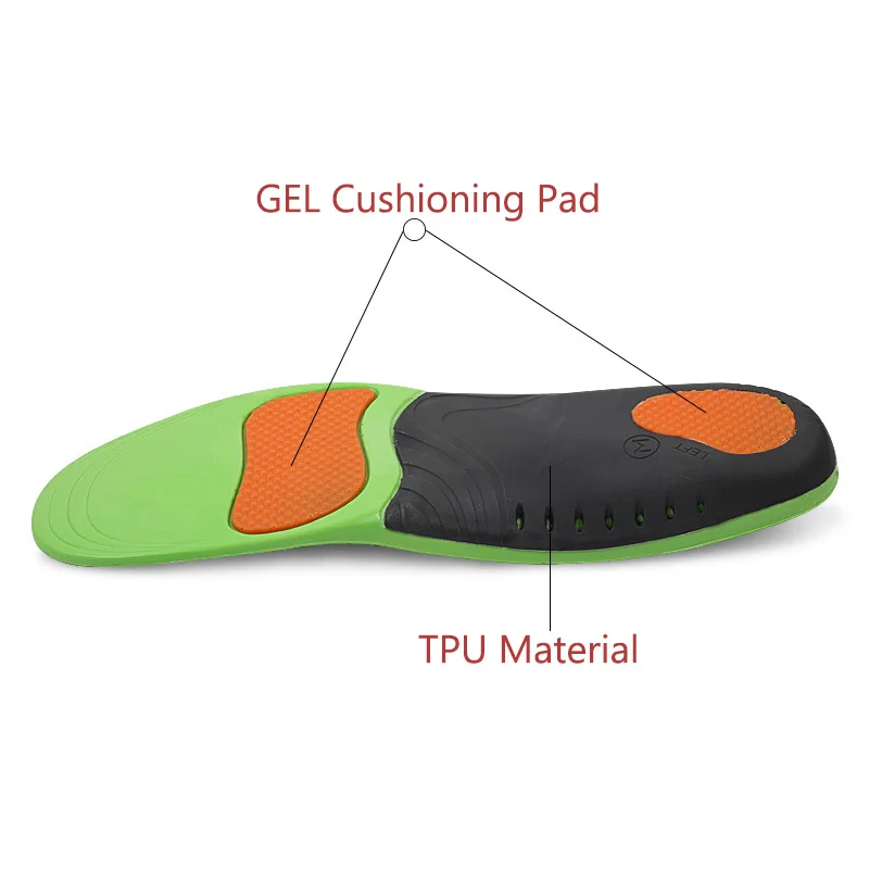 EU36-47 Massager Comfortable Leisure Arch Shoe Cushion Unisex Arch Vault Shock Absorption Foot Arch Sneaker Insoles Women Men