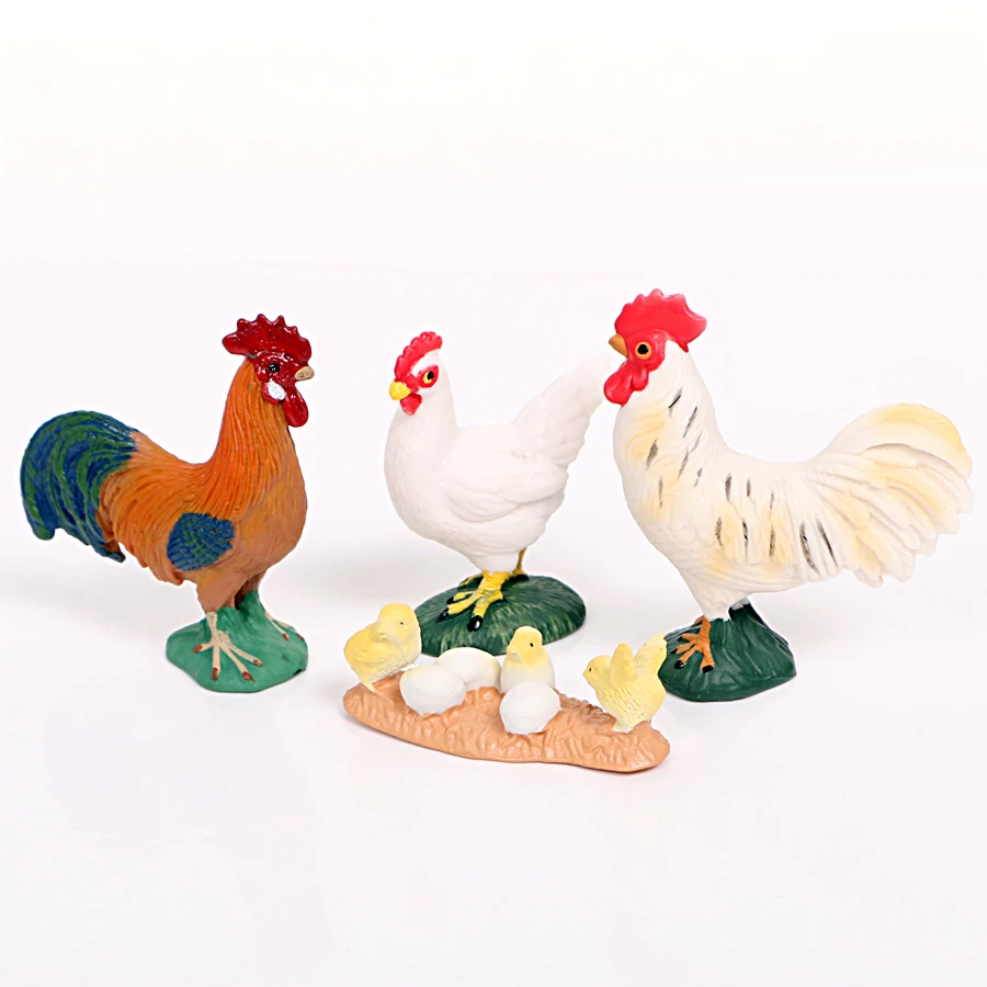 

Plastic Realistic Chicken Chicks action figure farm toys animal model Figurine Educational home decoration Crafts statue For Kid