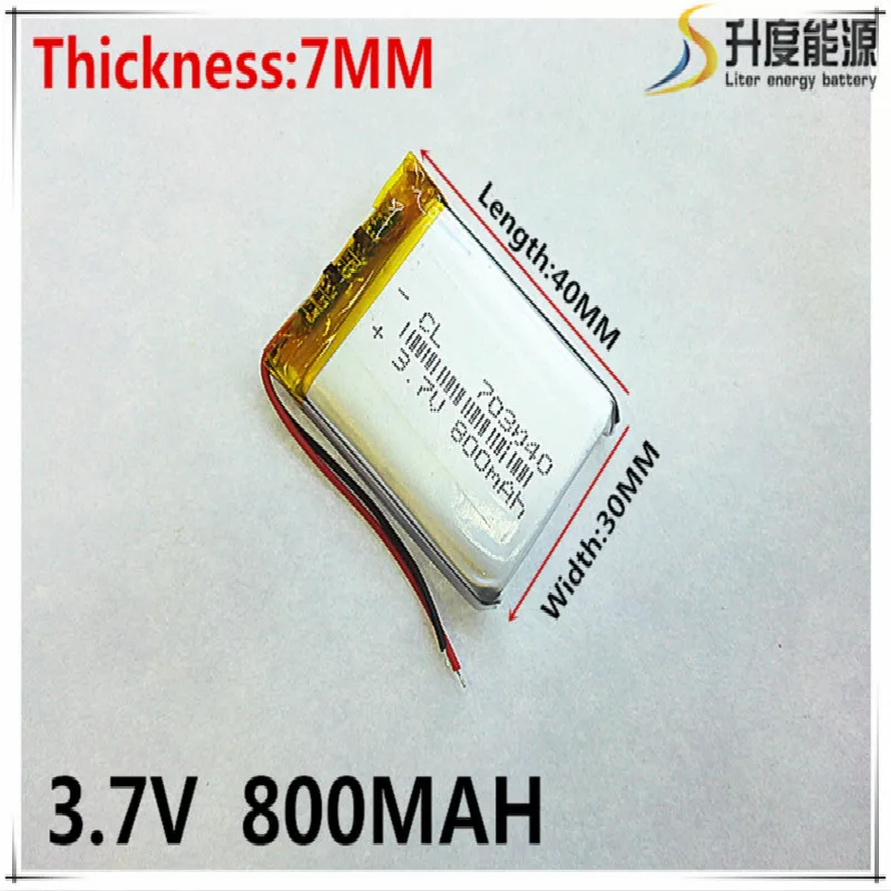 

3.7V 800mAh 703040 Lithium Polymer Li-Po li ion Rechargeable Battery cells For Mp3 MP4 MP5 GPS mobile bluetooth