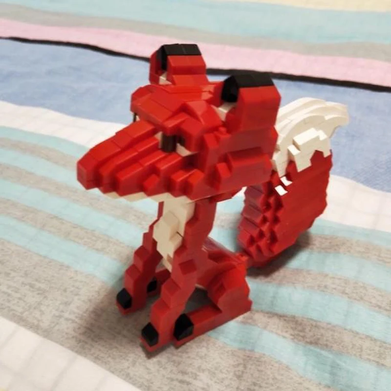 LOZ 9227 мультфильм красная лиса животное фигурка 3D модель 790 шт DIY маленькие мини