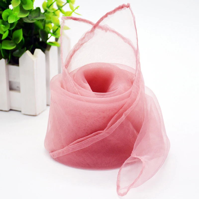 dark pink Летний весенний Прозрачный квадратный шарф для девочек, однотонная одежда, тонкие шифоновые шарфы, модные накидки из органзы 45 см X 45 см - Цвет: dark pink