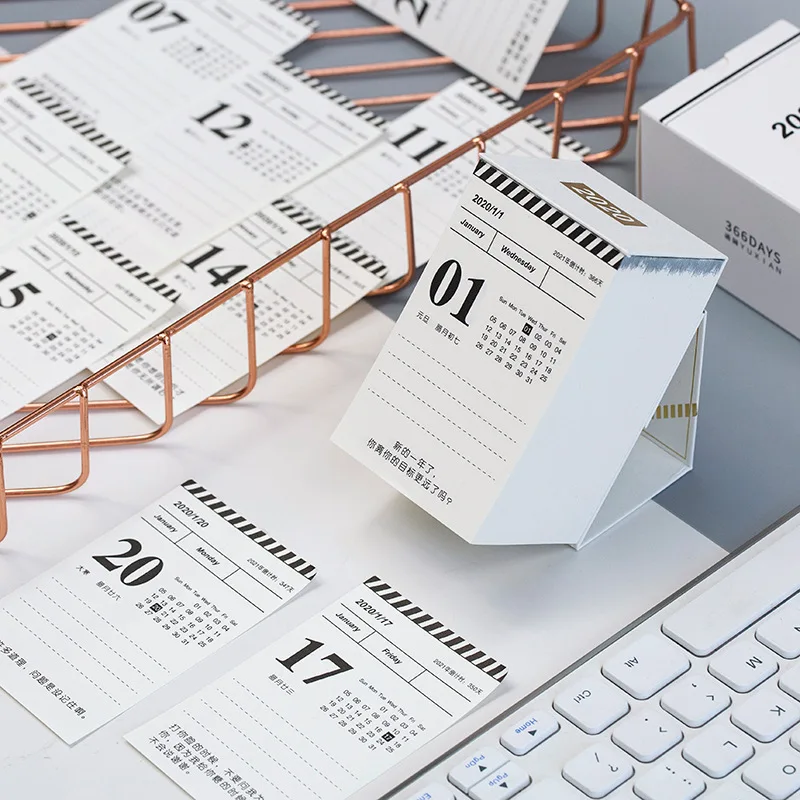Год 2020 простые мини календари неделя план настольная бумага календарь