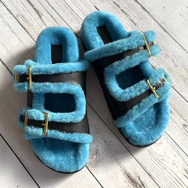 Тапочки на плоской подошве Женская одежда Новинка 2021 года Бархатные