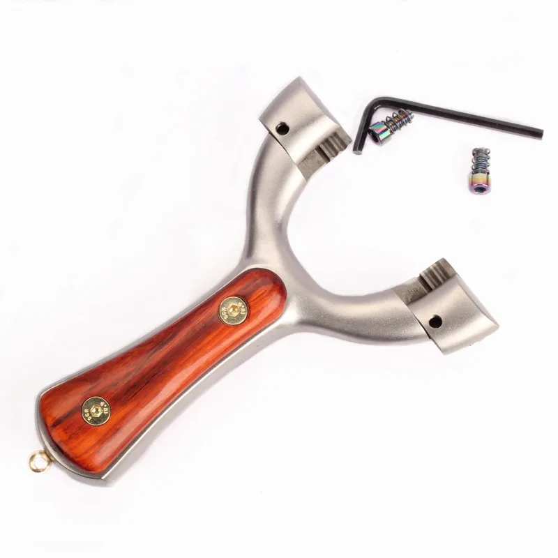 Рогатка для матросской охоты из нержавеющей стали + розового дерева с резиновой