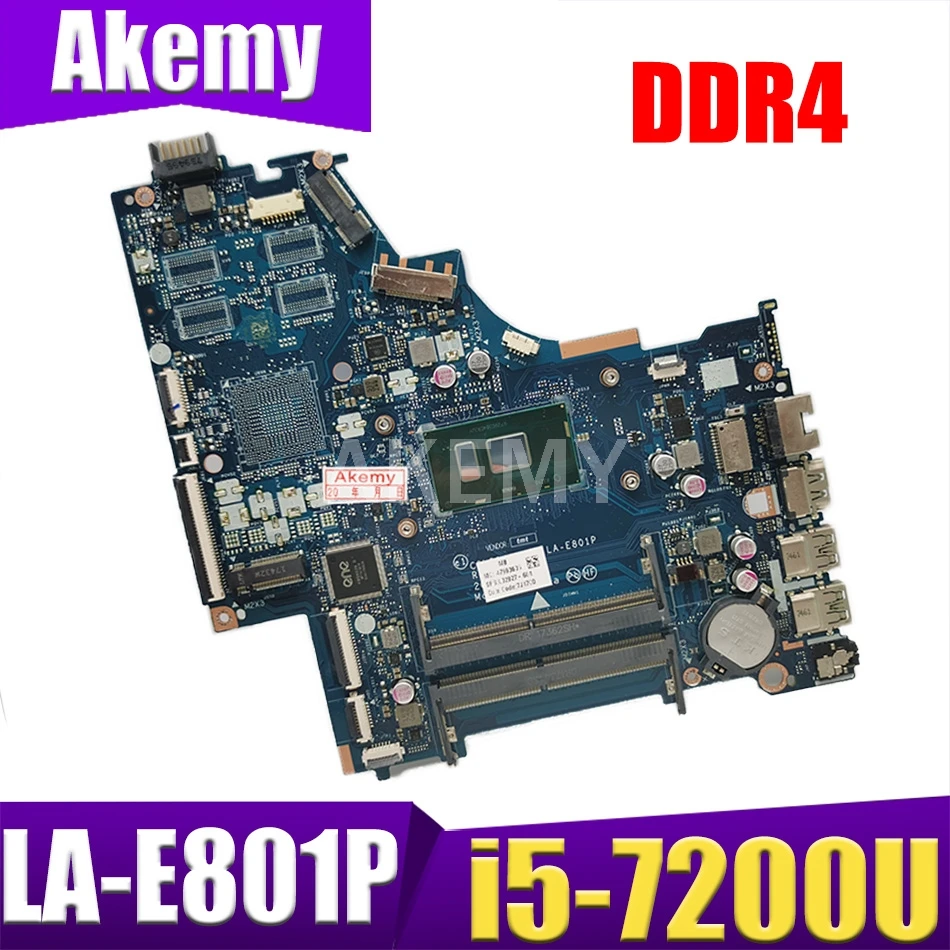 

AKemy CSL50/CSL52 LA-E801P For HP 15-BS Laptop Motherboard 924751-601 924751-001 924751-501 With i5-7200U DDR4 Tested Mainboard