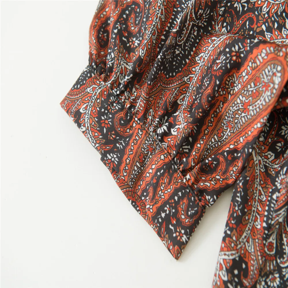 

21 Summer New French Floral Print Casual women Dress Retro Dress Short bishop Sleeve loose versatile sweat baby Dress clothes