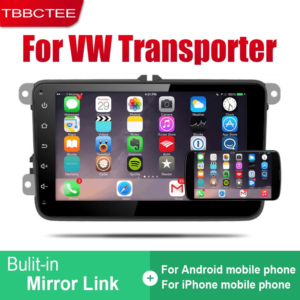 TBBCTEE Авто Радио 2 Din Android Автомобильный плеер для Volkswagen VW Transporter 2010 ~ 2018 gps Навигация