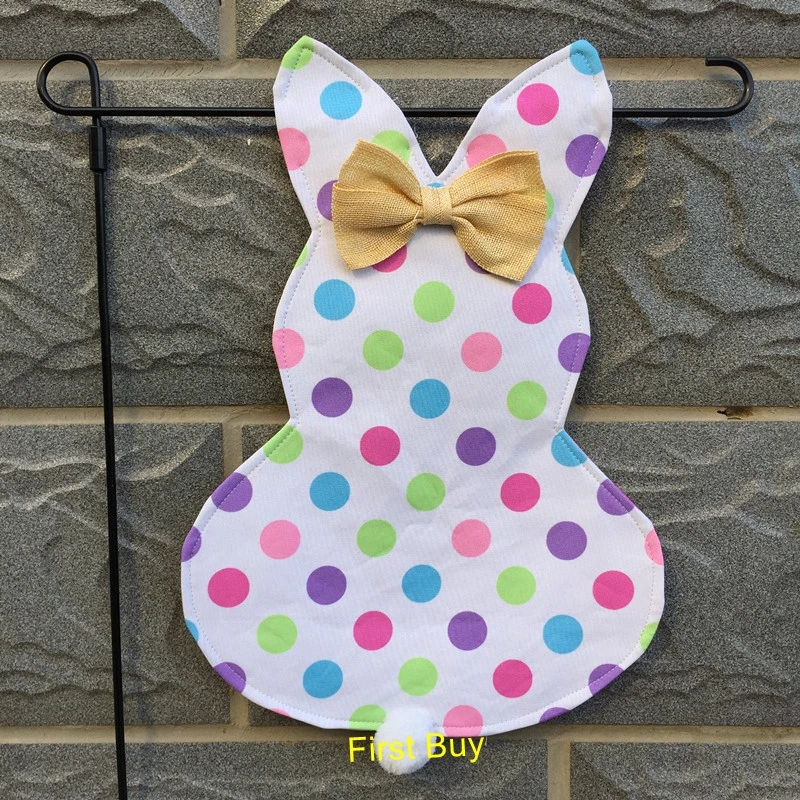 30 шт./лот монограмма персонализированный Садовый флаг кролик пейзажный