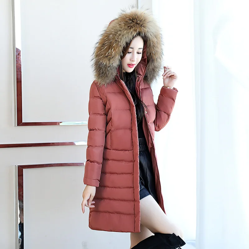 Женский пуховик теплое зимнее пальто женский на 90% белом утином пуху куртка с