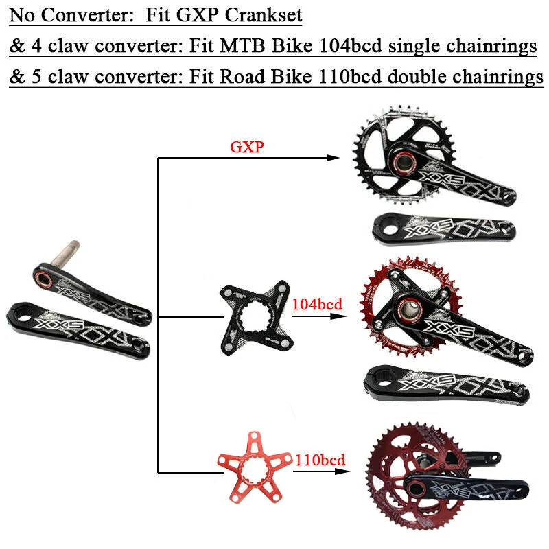Адаптер для горного велосипеда MTB адаптер Spider Sram GXP X9 XX1 X0 X01 одной Speed110 Bcd 104bcd узкая