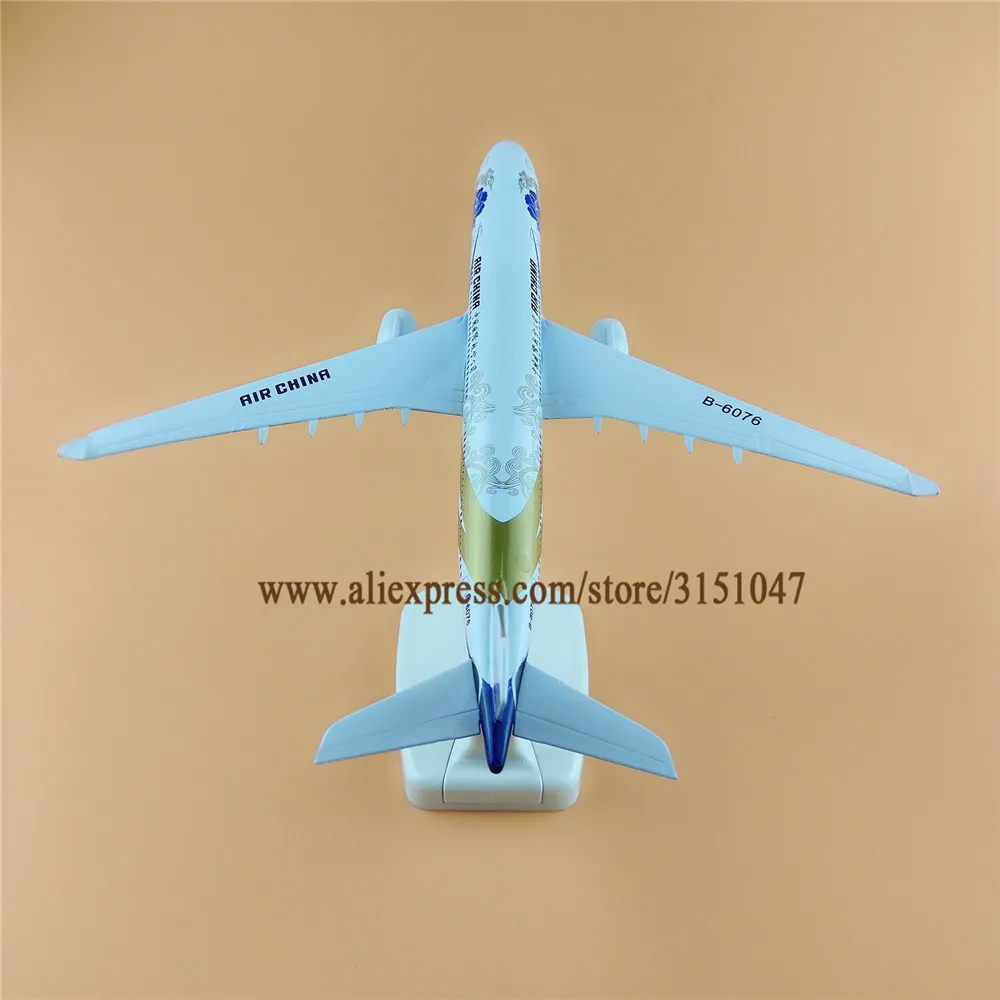 20 см модель самолета Air China Blue Flower A330 Airbus 330 Airways Airlines из металлического сплава