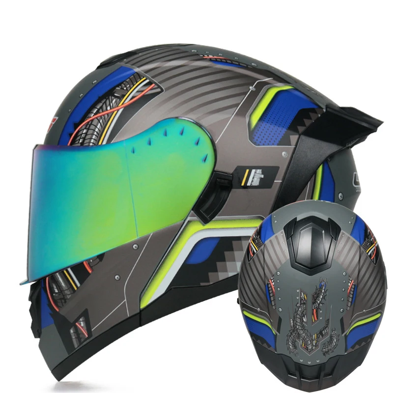 

Откидной модульный мотоциклетный шлем на все лицо, гоночный эндуро трекер, защитный мотоциклетный скутер, противоударный шлем для мужчин