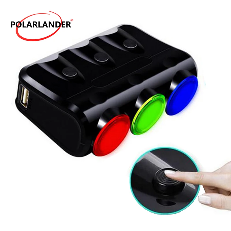 

Зарядное устройство для телефона с 3 розетками 12-24 В для Android Разветвитель Прикуривателя цифровой ЖК-дисплей адаптер питания для Iphone