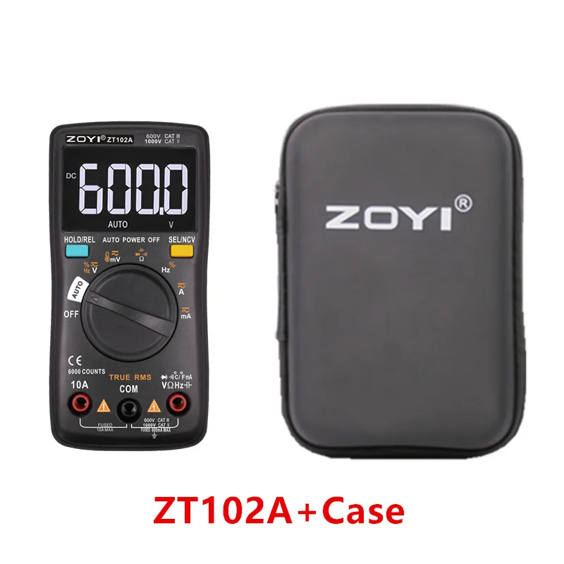 ZT102ACase ZOYI ZT101 ZT102 цифровой автоматический диапазон портативный мультиметр 6000 отсчетов амперметр с подсветкой Вольтметр Ом английский/русский Руководство пользователя - Цвет: ZT102ACase