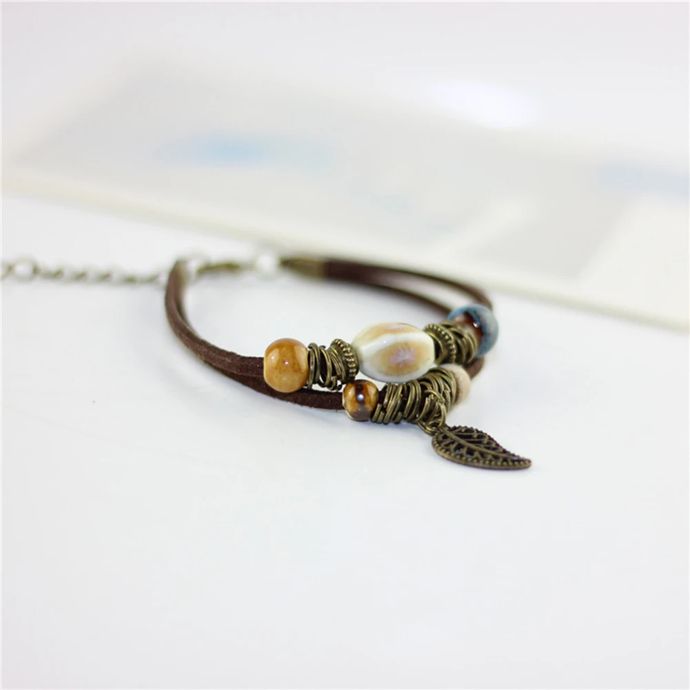 Браслет для пары в богемном стиле двойной кожаный ремешок браслет из