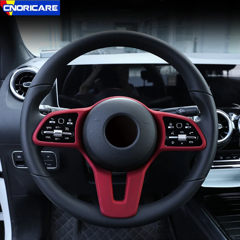 

For Mercedes Benz A B C E G Class CLA GLC GLE CLS GLB W177 W247 W205 W213 C257 X253 W167 Car Steering Wheel Trim Buttons Frame